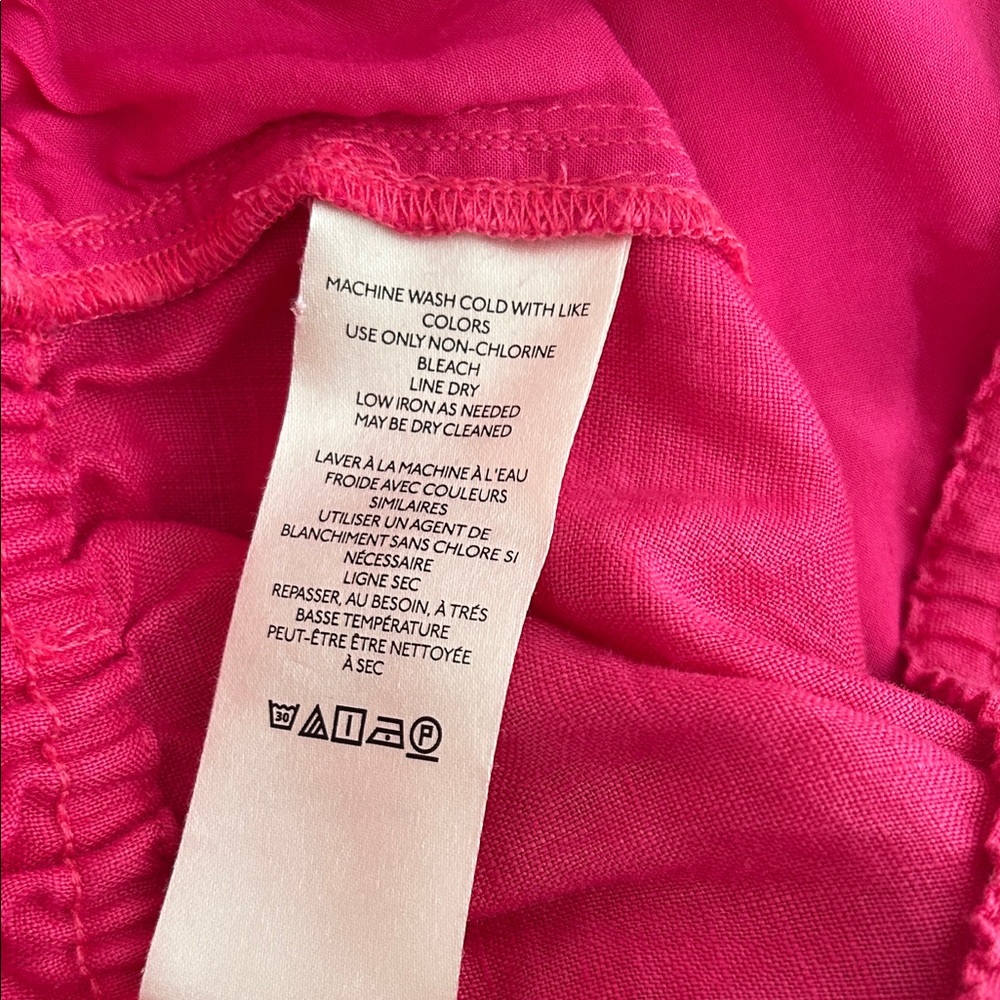 Anthropologie Fuchsia Linen Textured Pants Medium - Picture 8 of 8